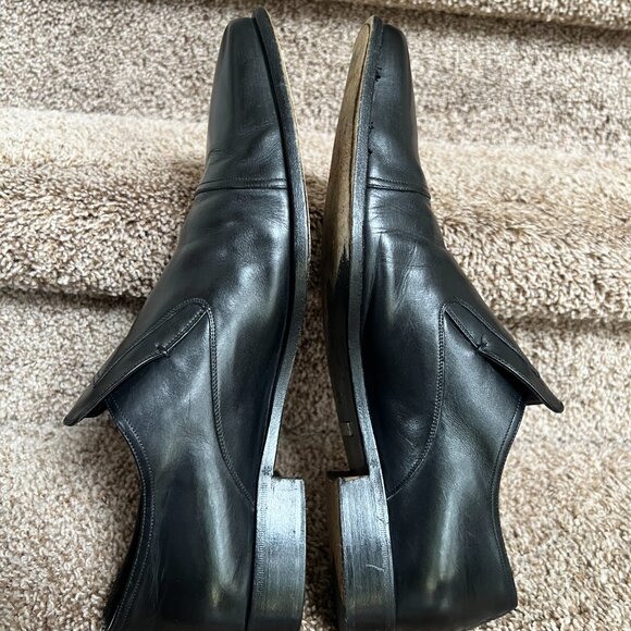 Gucci X Tom Ford Men\'s Vintage Black Leather Square-Toes Loafers. main image 9